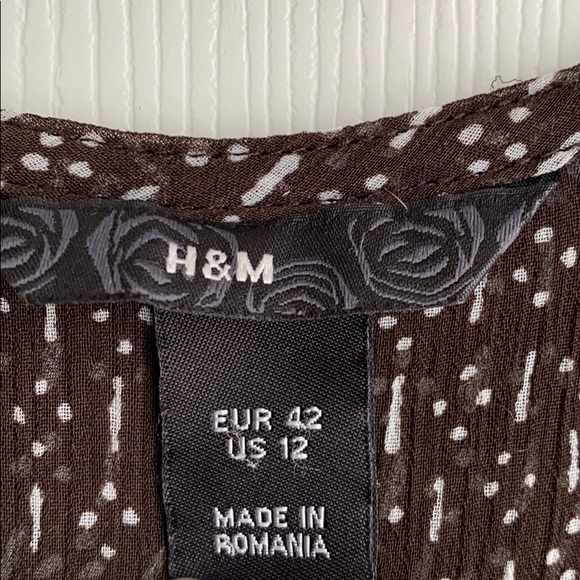 Semi-Sheer H&M Black & White Button Down Blouse - Picture 2 of 7